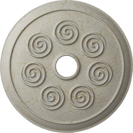 Spiral Ceiling Medallion (Fits Canopies up to 4"), 25 1/4"OD x 4"ID x 2"P, Pot of Cream Crackle